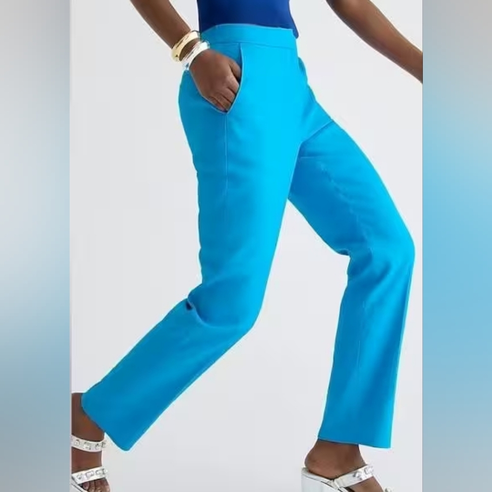 J.Crew Kate Straight Leg Pant In Linen Blend Stretch